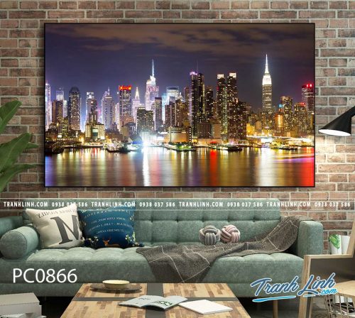 Bo tranh Canvas treo tuong trang tri phong khach phong canh PC0866