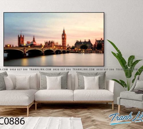 Bo tranh Canvas treo tuong trang tri phong khach phong canh PC0886
