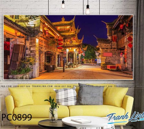 Bo tranh Canvas treo tuong trang tri phong khach phong canh PC0899