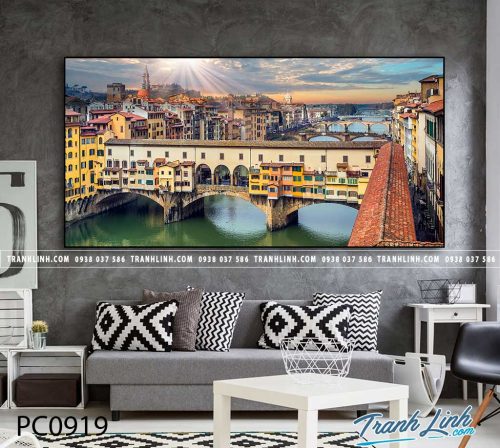 Bo tranh Canvas treo tuong trang tri phong khach phong canh PC0919