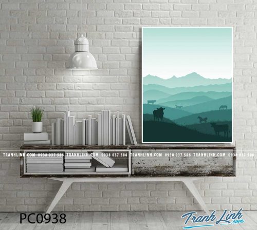 Bo tranh Canvas treo tuong trang tri phong khach phong canh PC0938