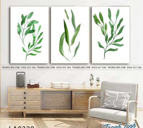 bo tranh canvas la cay nhiet doi trang tri 202