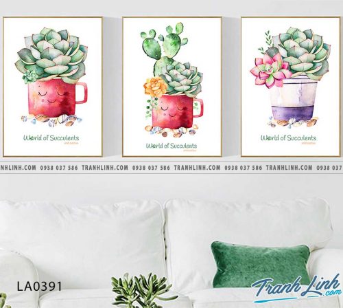 bo tranh canvas la cay nhiet doi trang tri 287