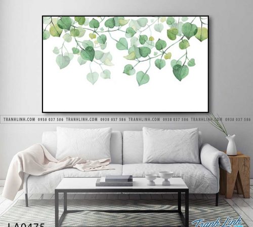 bo tranh canvas la cay nhiet doi trang tri 375