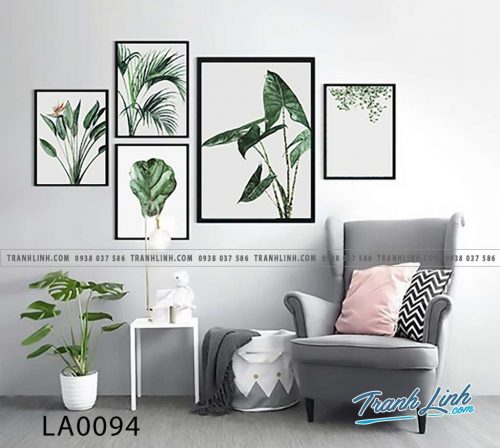 tranh canvas treo tuong trang tri la cay phong khach 106
