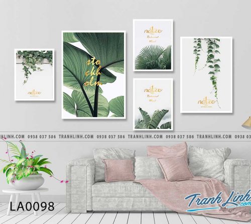 tranh canvas treo tuong trang tri la cay phong khach 112