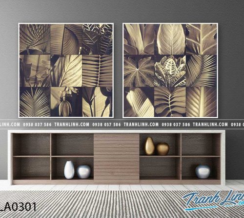 tranh canvas treo tuong trang tri la cay phong khach 331