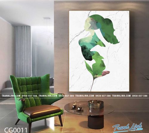Bo tranh Canvas treo tuong trang tri phong khach co gai CG0011
