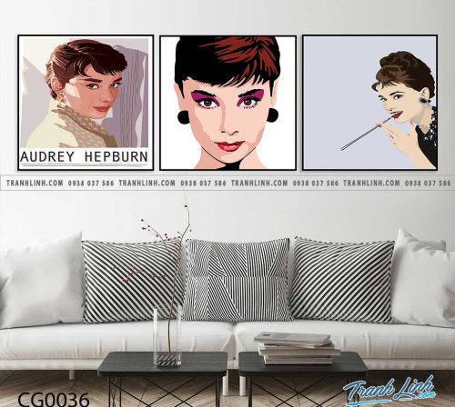 Bo tranh Canvas treo tuong trang tri phong khach co gai CG0036
