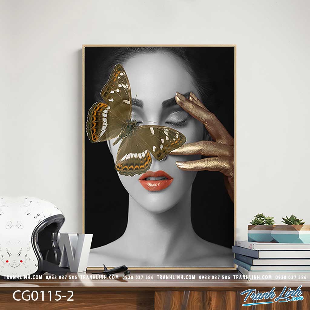 Bo tranh Canvas treo tuong trang tri phong khach co gai CG0115 1
