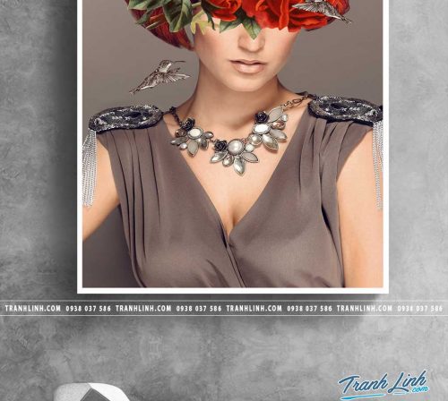 Bo tranh Canvas treo tuong trang tri phong khach co gai CG0158