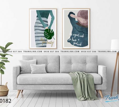 Bo tranh Canvas treo tuong trang tri phong khach co gai CG0182