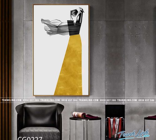 Bo tranh Canvas treo tuong trang tri phong khach co gai CG0227