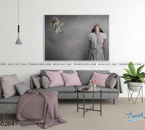Bo tranh Canvas treo tuong trang tri phong khach co gai CG0264
