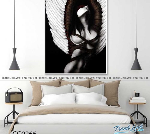 Bo tranh Canvas treo tuong trang tri phong khach co gai CG0266