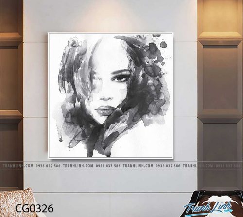 Bo tranh Canvas treo tuong trang tri phong khach co gai CG0326