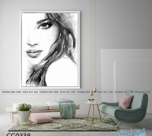 Bo tranh Canvas treo tuong trang tri phong khach co gai CG0338