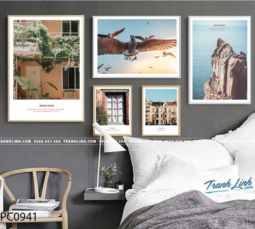 Bo tranh Canvas treo tuong trang tri phong khach phong canh PC0941