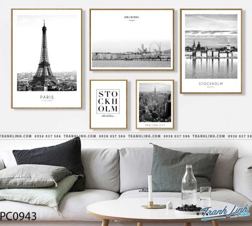 Bo tranh Canvas treo tuong trang tri phong khach phong canh PC0943