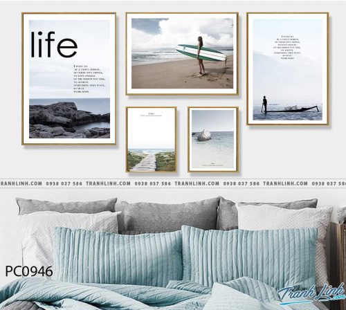 Bo tranh Canvas treo tuong trang tri phong khach phong canh PC0946