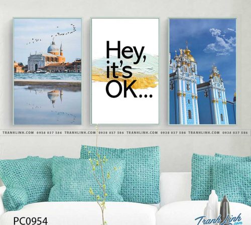 Bo tranh Canvas treo tuong trang tri phong khach phong canh PC0954