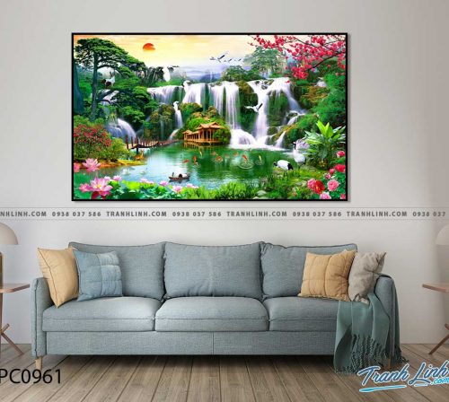Bo tranh Canvas treo tuong trang tri phong khach phong canh PC0961