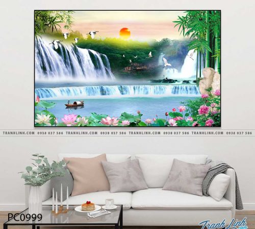 Bo tranh Canvas treo tuong trang tri phong khach phong canh PC0999
