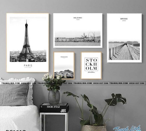 Bo tranh Canvas treo tuong trang tri phong khach phong canh PC1017