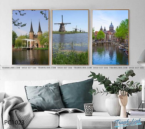Bo tranh Canvas treo tuong trang tri phong khach phong canh PC1023