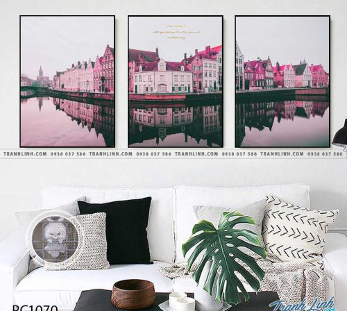 Bo tranh Canvas treo tuong trang tri phong khach phong canh PC1070