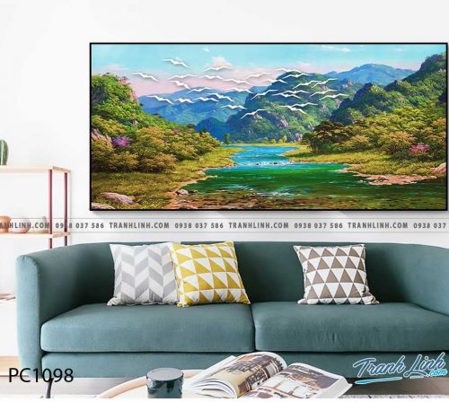 Bo tranh Canvas treo tuong trang tri phong khach phong canh PC1098