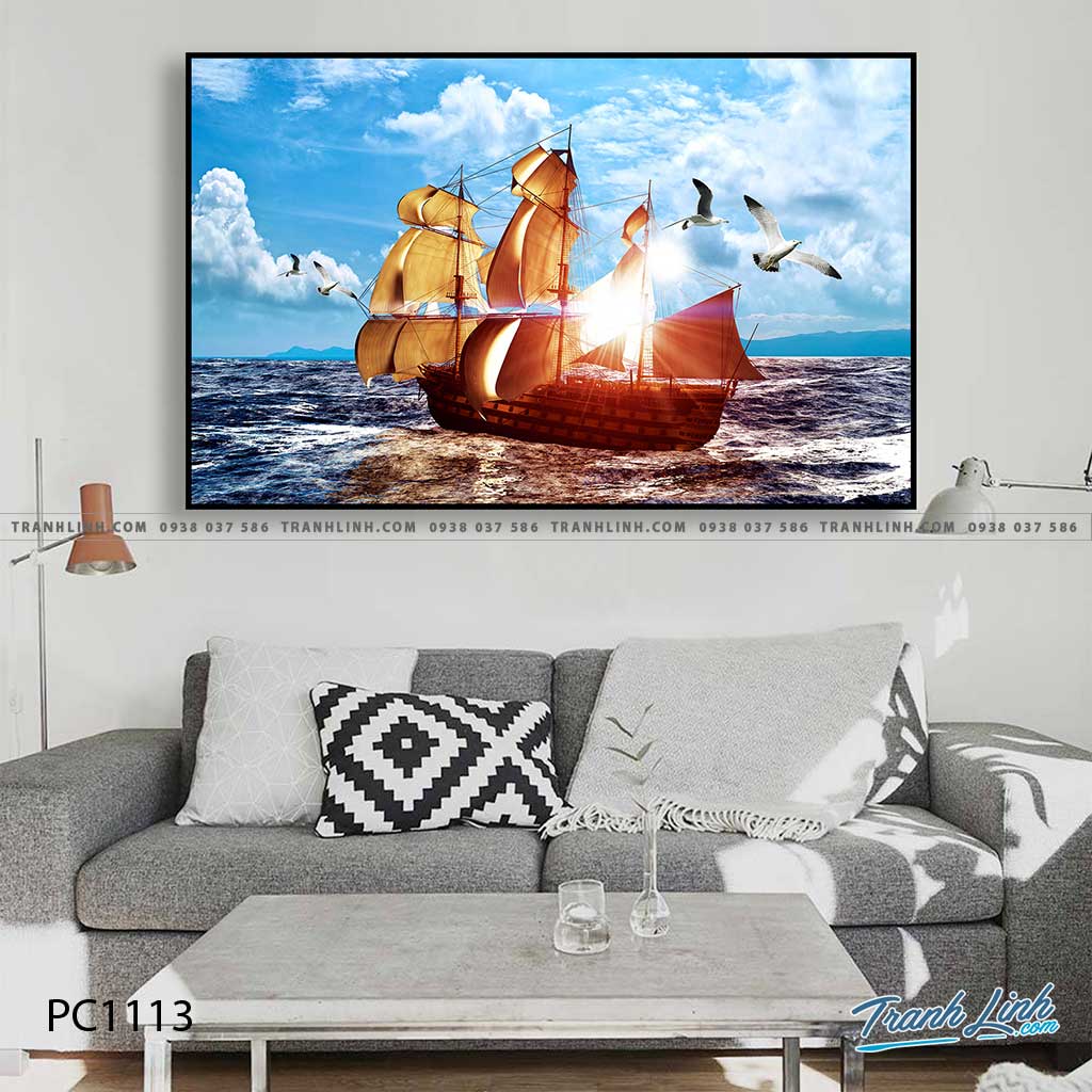 Bộ Tranh Canvas Phong Cảnh Biển Và Thuyền Buồm - PC1113 - Tranh Linh