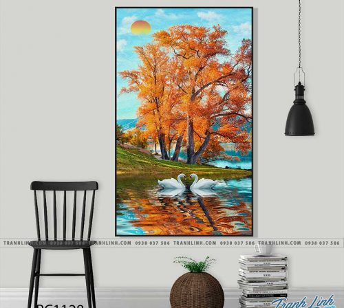 Bo tranh Canvas treo tuong trang tri phong khach phong canh PC1128