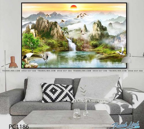Bo tranh Canvas treo tuong trang tri phong khach phong canh PC1186