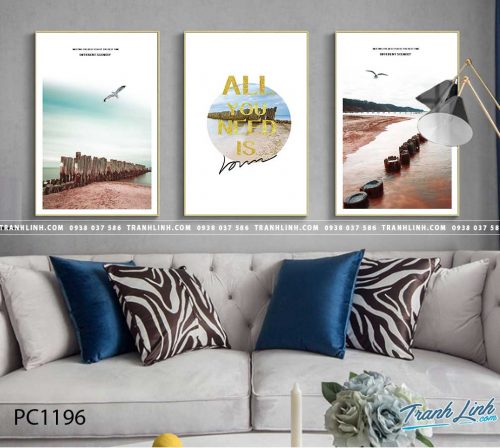 Bo tranh Canvas treo tuong trang tri phong khach phong canh PC1196