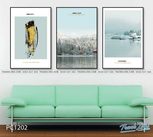 Bo tranh Canvas treo tuong trang tri phong khach phong canh PC1202