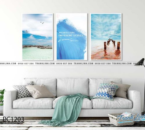 Bo tranh Canvas treo tuong trang tri phong khach phong canh PC1203