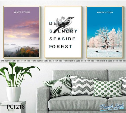 Bo tranh Canvas treo tuong trang tri phong khach phong canh PC1218