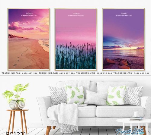 Bo tranh Canvas treo tuong trang tri phong khach phong canh PC1221