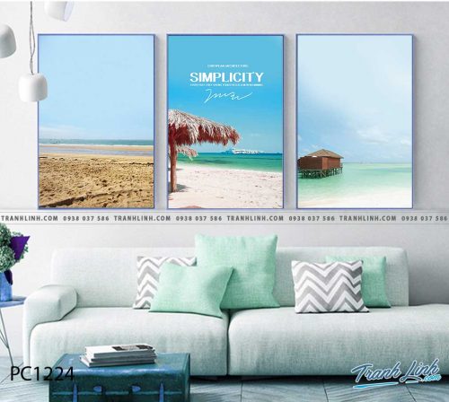 Bo tranh Canvas treo tuong trang tri phong khach phong canh PC1224