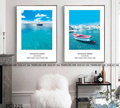 Bo tranh Canvas treo tuong trang tri phong khach phong canh PC1225