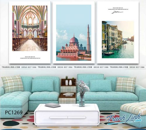 Bo tranh Canvas treo tuong trang tri phong khach phong canh PC1269