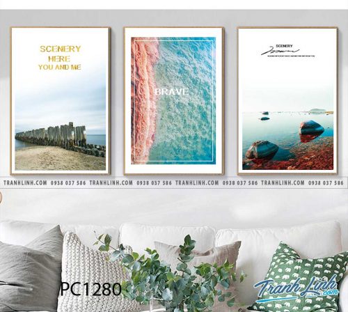 Bo tranh Canvas treo tuong trang tri phong khach phong canh PC1280