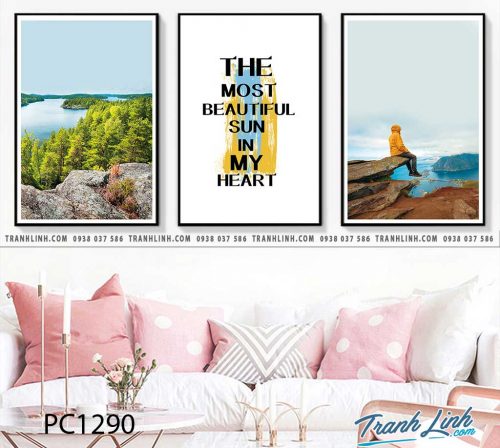 Bo tranh Canvas treo tuong trang tri phong khach phong canh PC1290