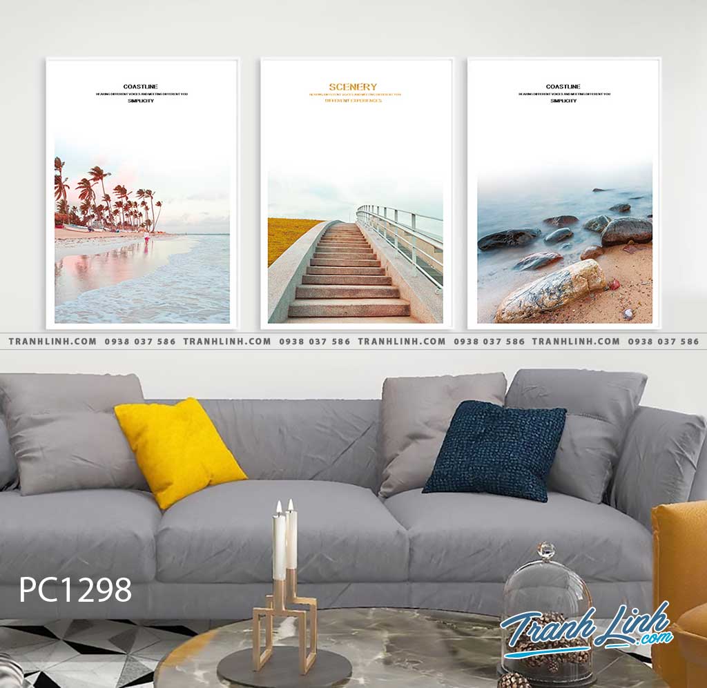 Bo tranh Canvas treo tuong trang tri phong khach phong canh PC1298