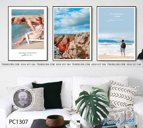 Bo tranh Canvas treo tuong trang tri phong khach phong canh PC1307