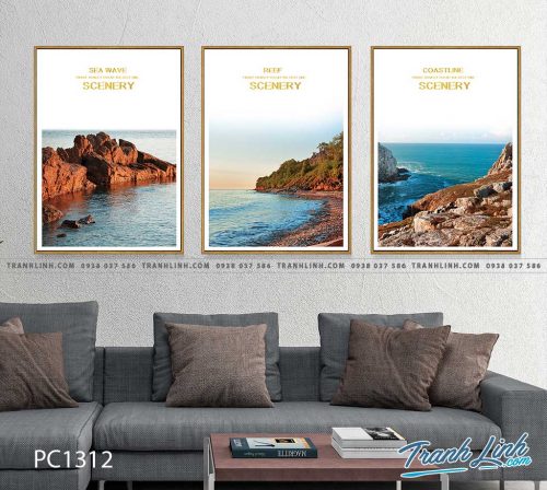 Bo tranh Canvas treo tuong trang tri phong khach phong canh PC1312