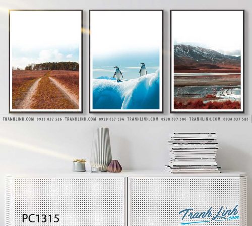 Bo tranh Canvas treo tuong trang tri phong khach phong canh PC1315