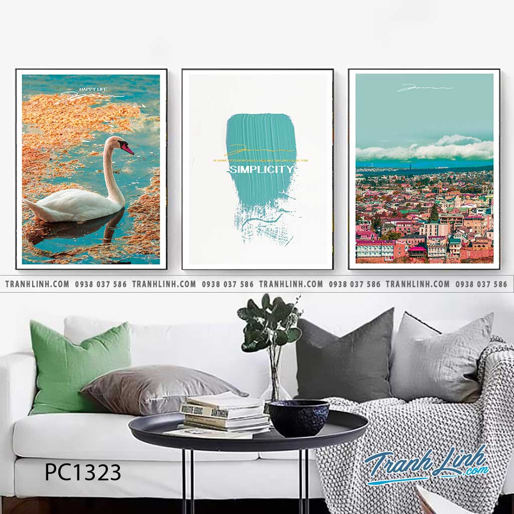 Bo tranh Canvas treo tuong trang tri phong khach phong canh PC1323