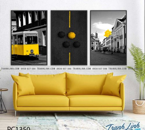 Bo tranh Canvas treo tuong trang tri phong khach phong canh PC1350